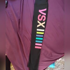 VSX Black Leggings with Multicolor Logo